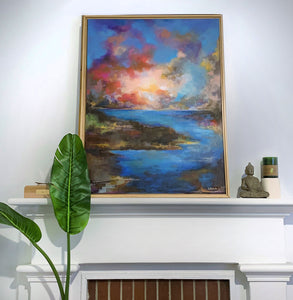 SOLD-"Cotton Candy Sky" Original on Canvas