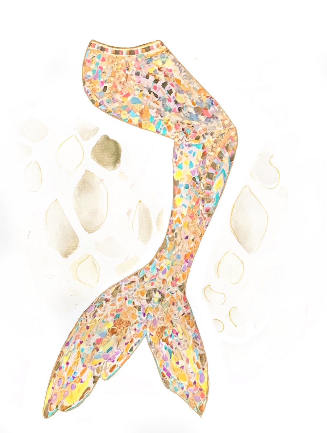 Golden Mosaic Mermaid Tail